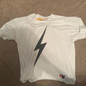 Aviator Nation Bolt Boyfriend Tee, white, size small.